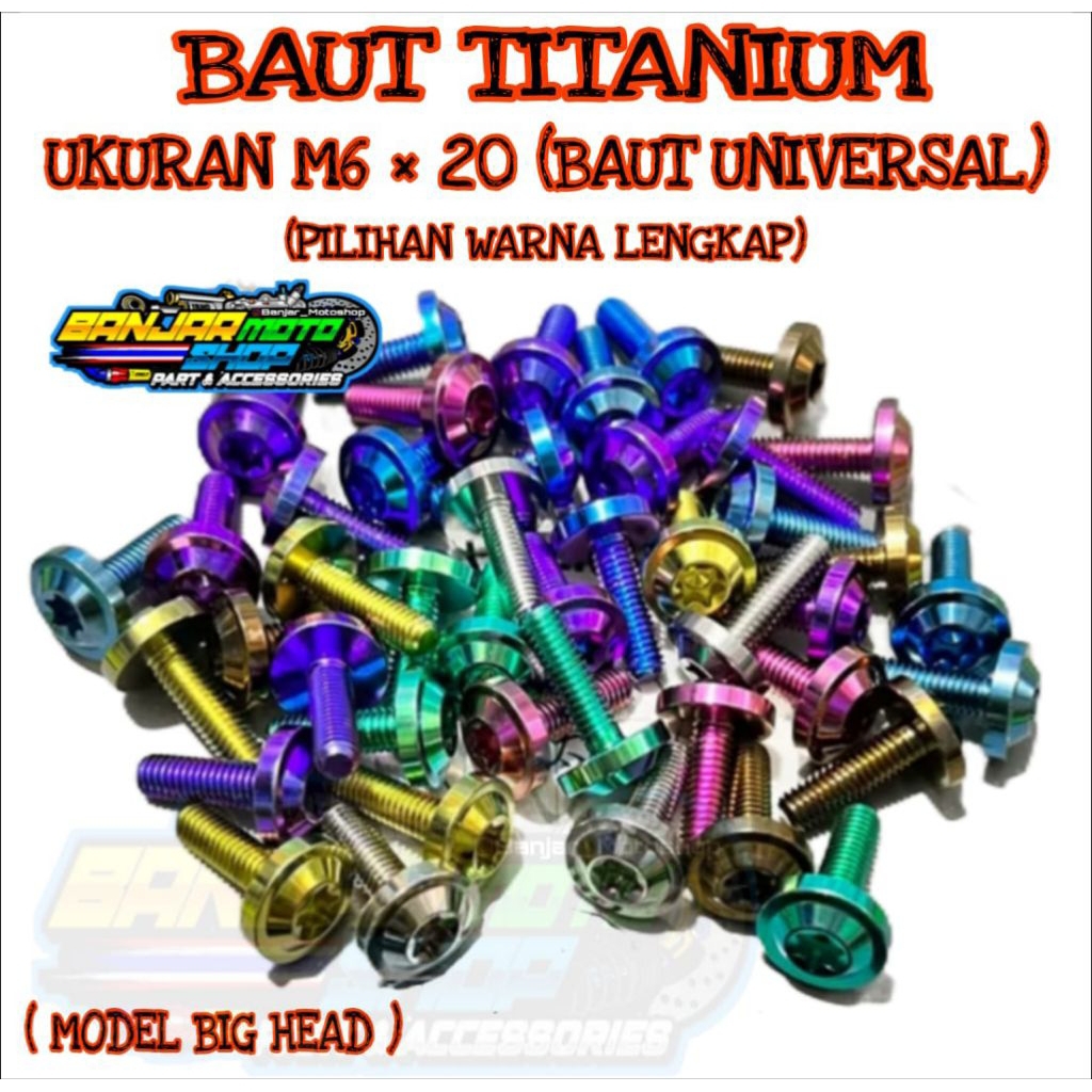BAUT TITANIUM M6 × 20 / BAUT TITANIUM UNIVERSAL / BAUT TITANIUM ORIGINAL VIETNAM Gr5
