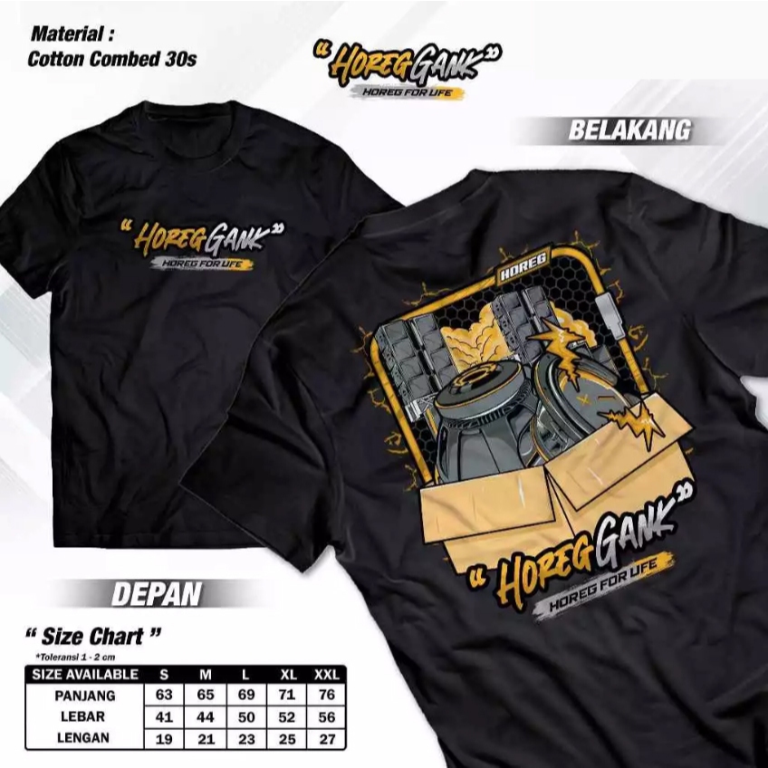 Kaos Sound System Horeg Cotton Tebal Premium Sound System Audio HOREG GANK - Horeg For Life
