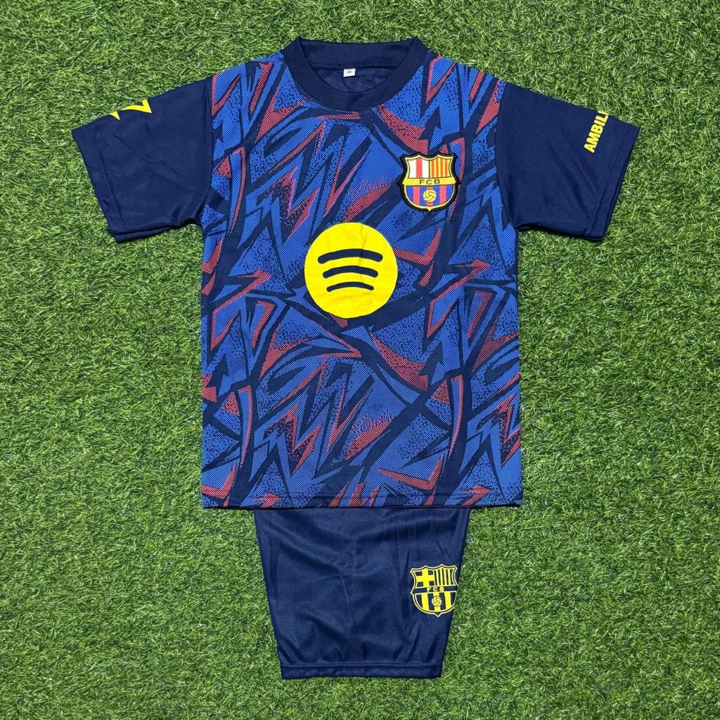 Setelan Baju Bola Anak Terbaru BARCA Laki-Laki Usia 6 Bulan-15 Tahun Set Anak Futsal Nyaman Dipakai 
