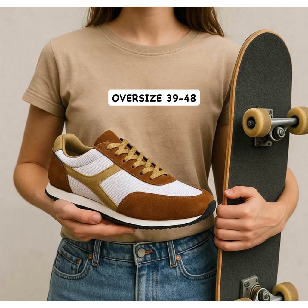 Sepatu OVERSIZE Pria Ukuran Jumbo 39.44 Sepatu Sport Sneaker Casual Cowok Running Shoes BIGSIZE Brow