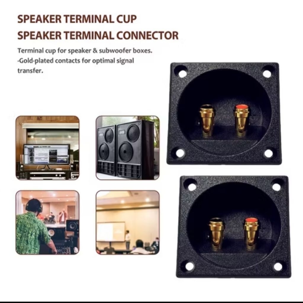 READYSTOCK Terminal Speaker Box Binding Post Gold Plated Terminal Spikon Speker Pencet/ Terminal Spe