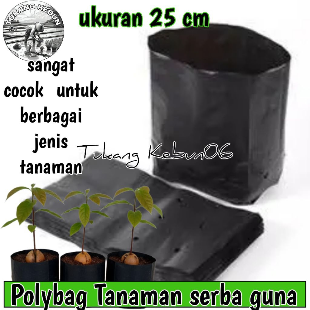 Polybag Ukuran 25cm Polybag Tanaman Hias Polybag Tanaman Buah Plastik Tebal Kuat Awet Tahan Lama