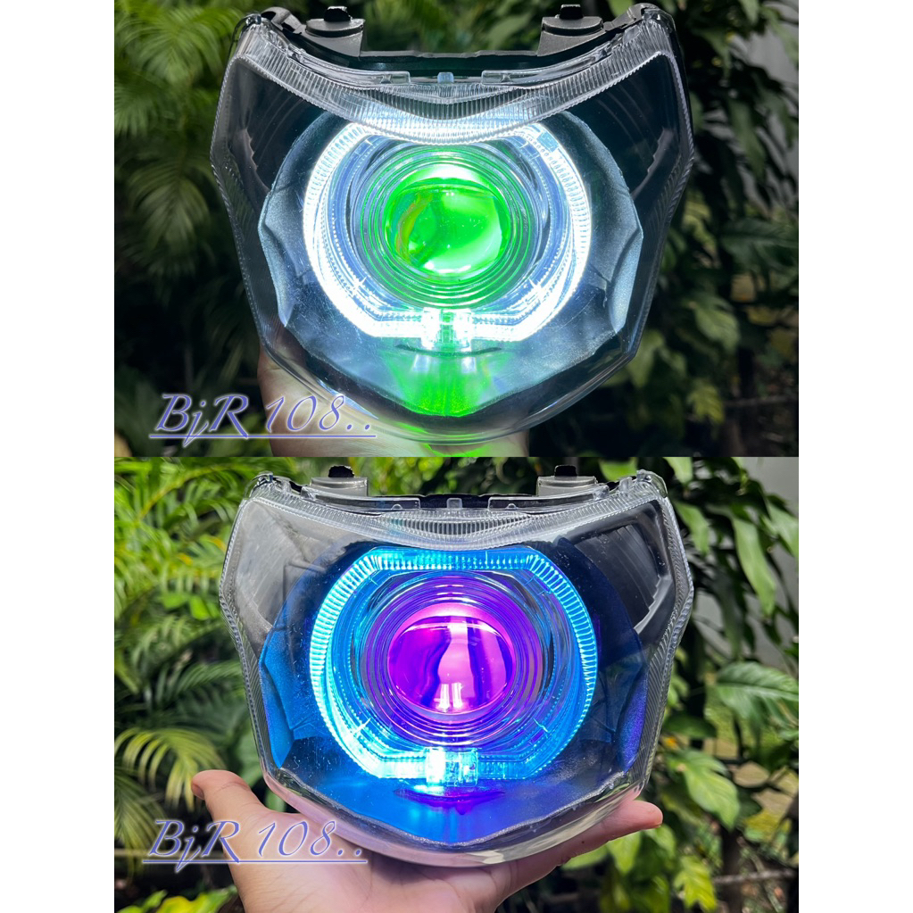 Reflektor set biled ala projie Yamaha Vega ZR uk 4,5 inch pnp tinggal nyambung