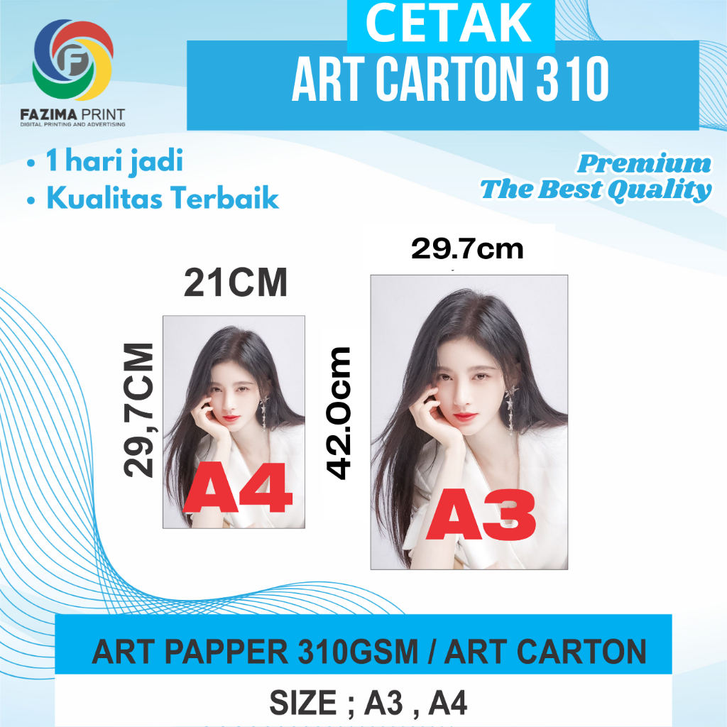 CETAK ART CARTON MURAH PRINT FOTO A3+ 310GSM | Art Carton 310