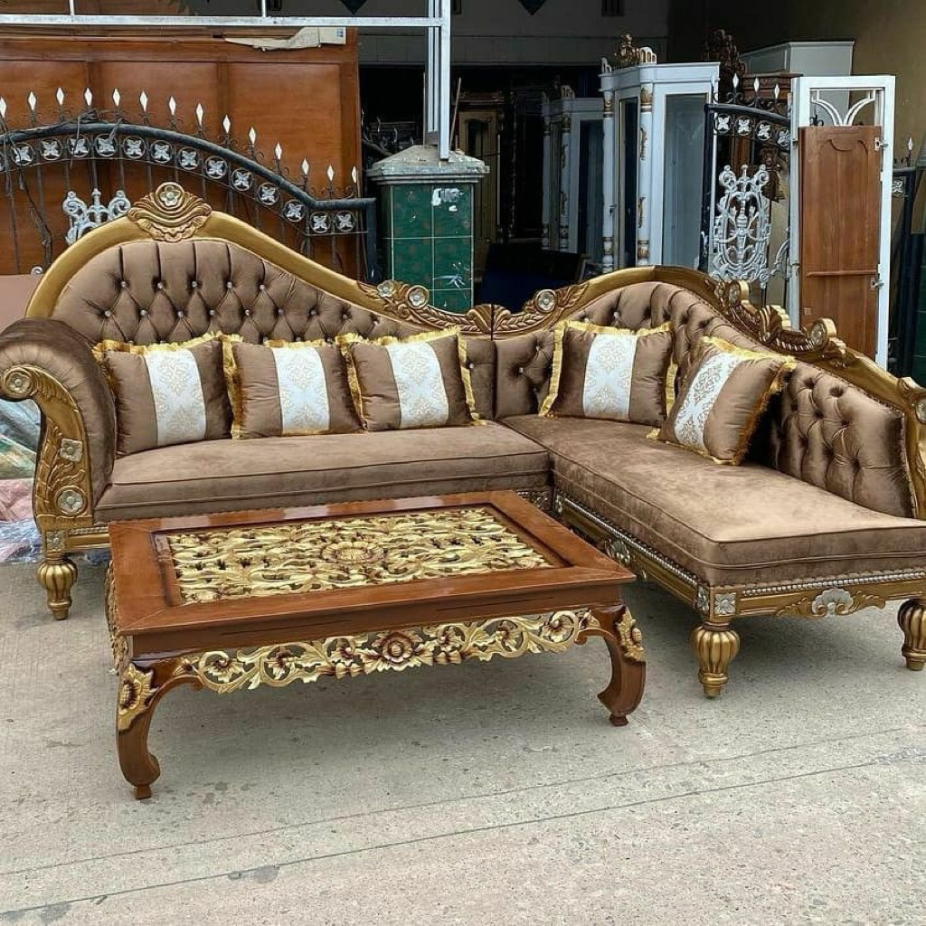 set kursi tamu sudut jati ukir mewah kursi tamu sudut L jati jepara