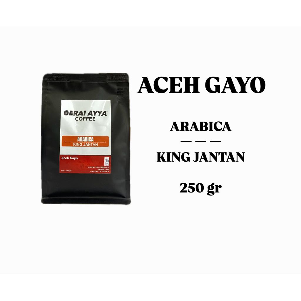 KOPI ARABIKA KING JANTAN GAYO PEABERRY 250 gr