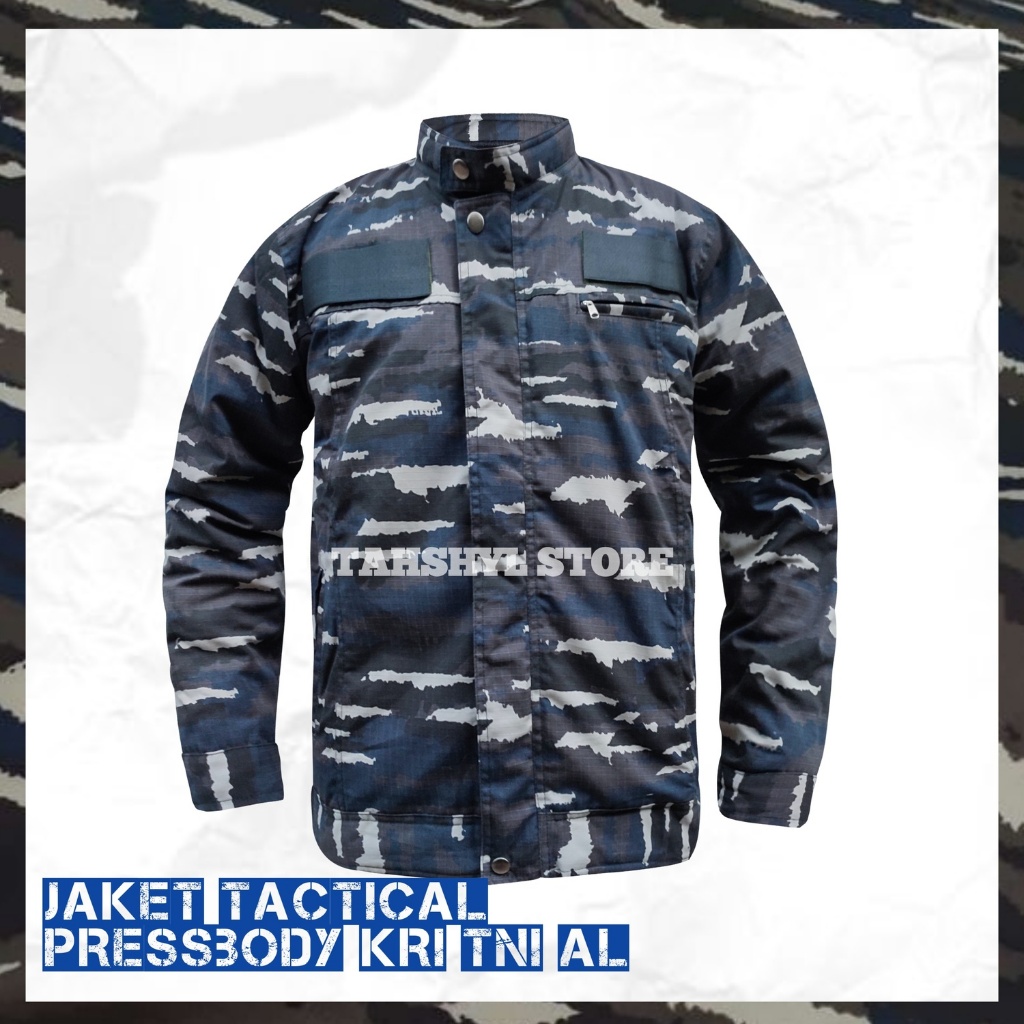 Jaket Tactical Pressbody Loreng KRI TNI AL - Premium Ripstop