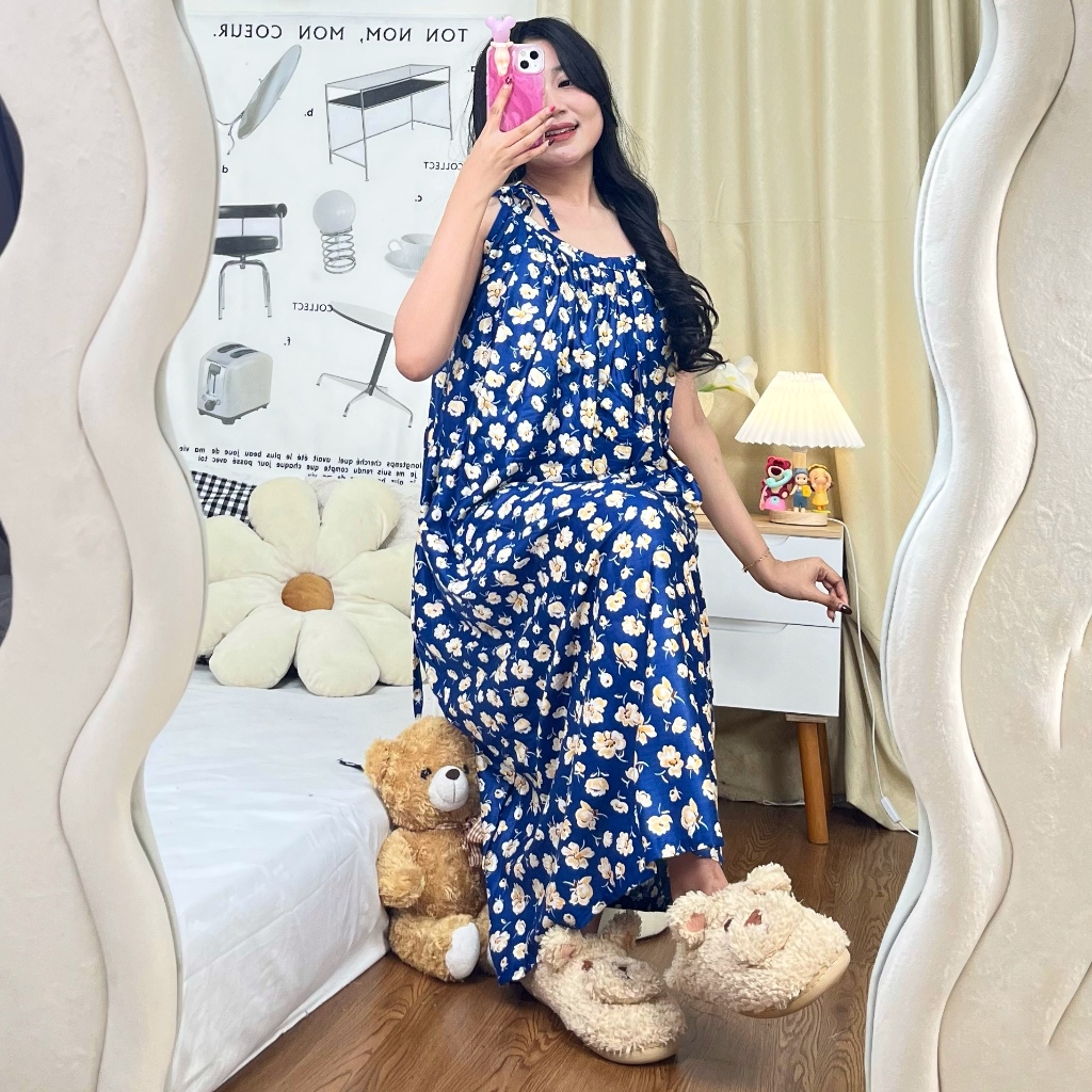 Sapasara - Baju Tidur Nightdress Daster Bali Lobek Tali Satu Rayon Adem Daster Yukensi Jumbo LD 120 