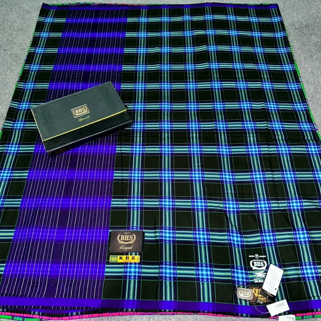 Sarung BHS Royal KKR KBS Gold Full Sutra Spunsilk Motif Kotak Lawas ATBM Limited (Bisa COD)