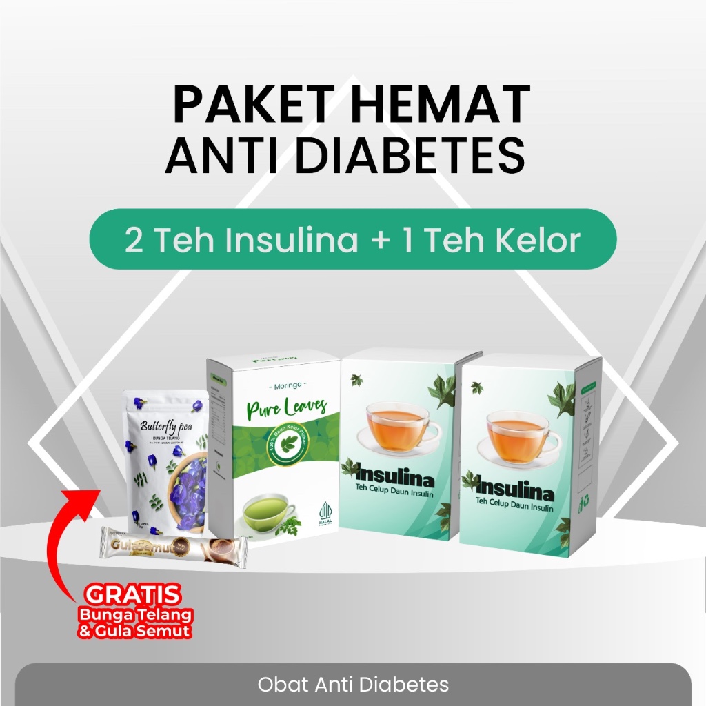 Obat Diabetes Ampuh | Paket Hemat Obat Diabetes,Teh Insulin, Obat Gula Diabetes Tinggi, Daun Insulin