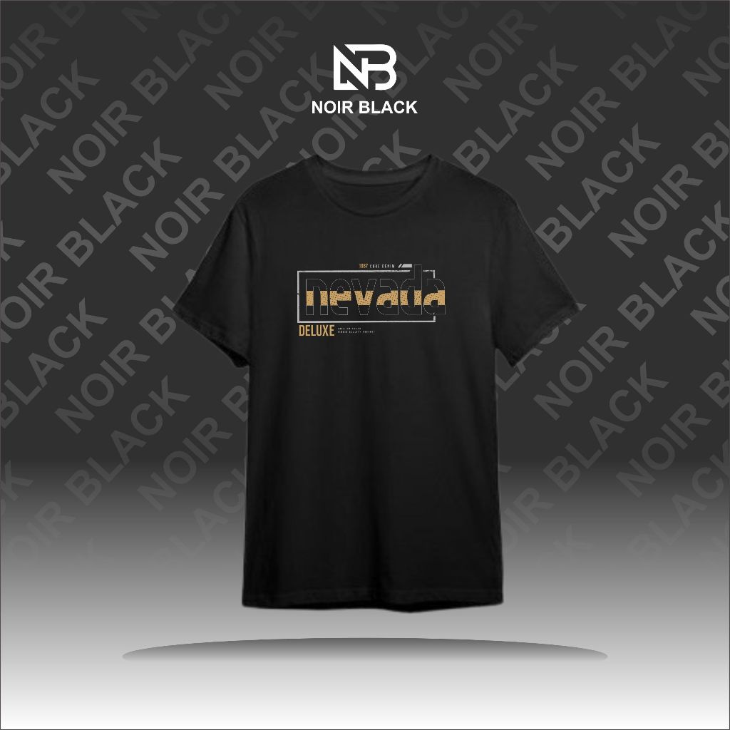T-Shirt / Kaos Pria NEVADA Cotton Combed 24s Hitam