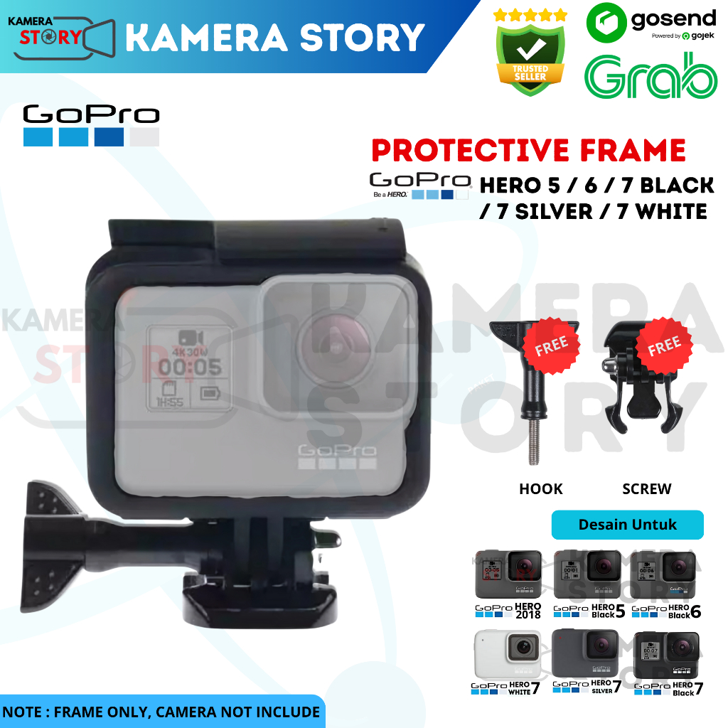 Casing Pelindung Bingkai Samping Kamera Aksi GoPro Hero 7 Black / Hero 6 Black / Hero 5 Black / Hero