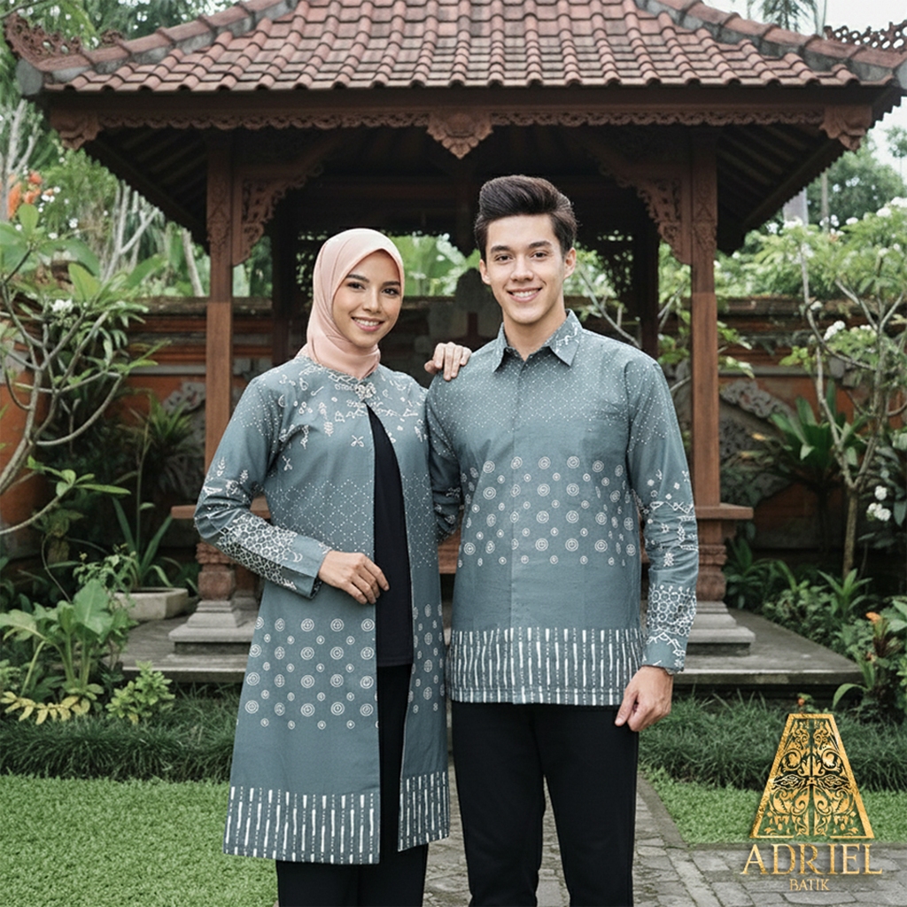 DINA BATIK TULIS PREMIUM (Kemeja PRIA / Tunik WANITA) - Reguler Fit Premium Solo Lengan Panjang Hija