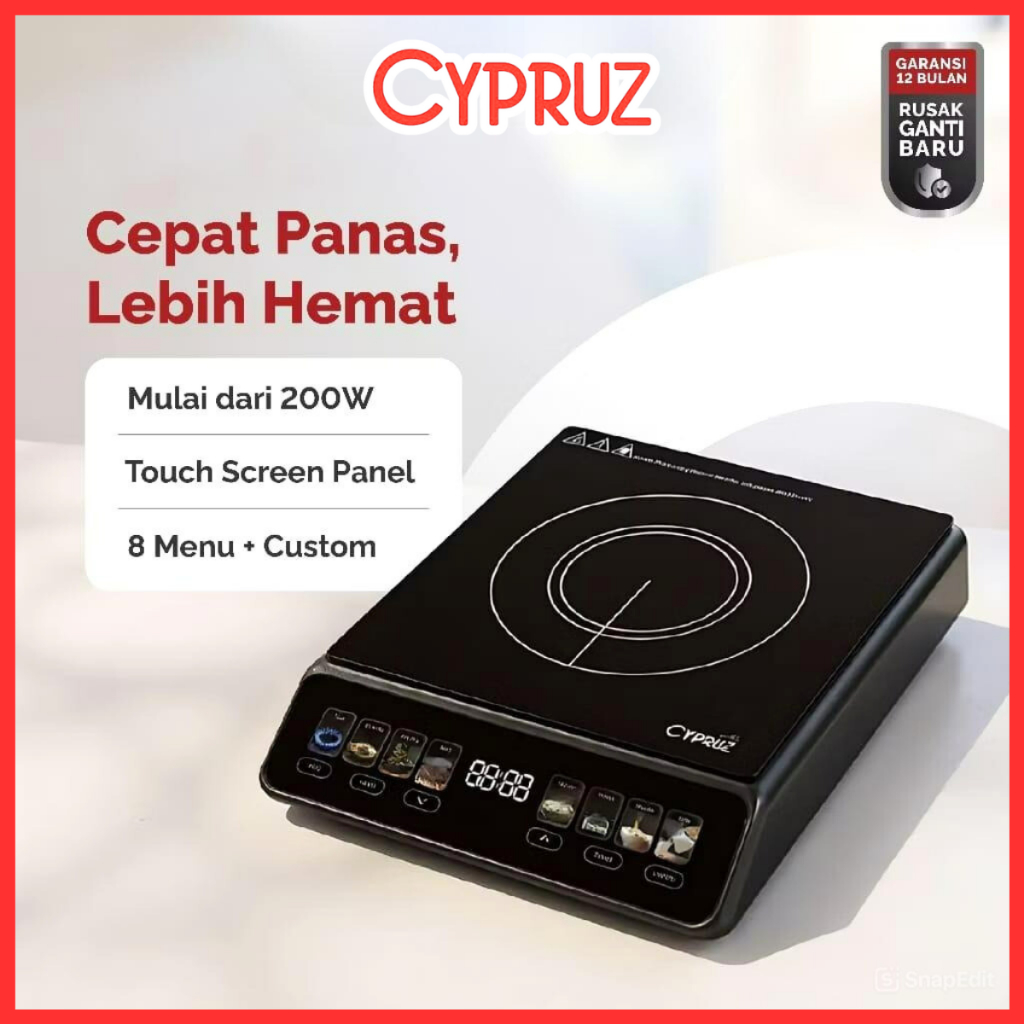 Cypruz Kompor Listrik Induksi Hemat Listrik Desain Modern Portable Digital Touch