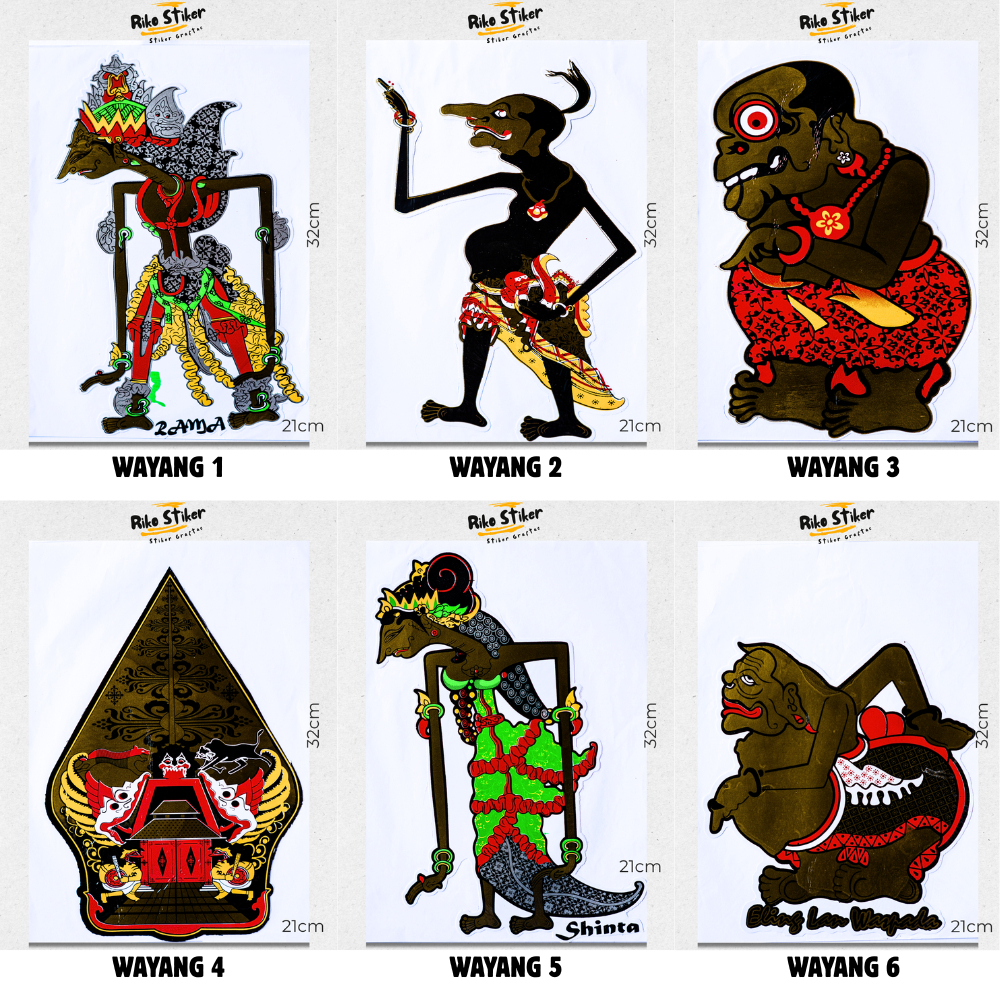 Stiker Graftac Wayang Ukuran Besar | Sticker Gunungan Jawa Vinyl | Stiker Cutting Wayang kulit