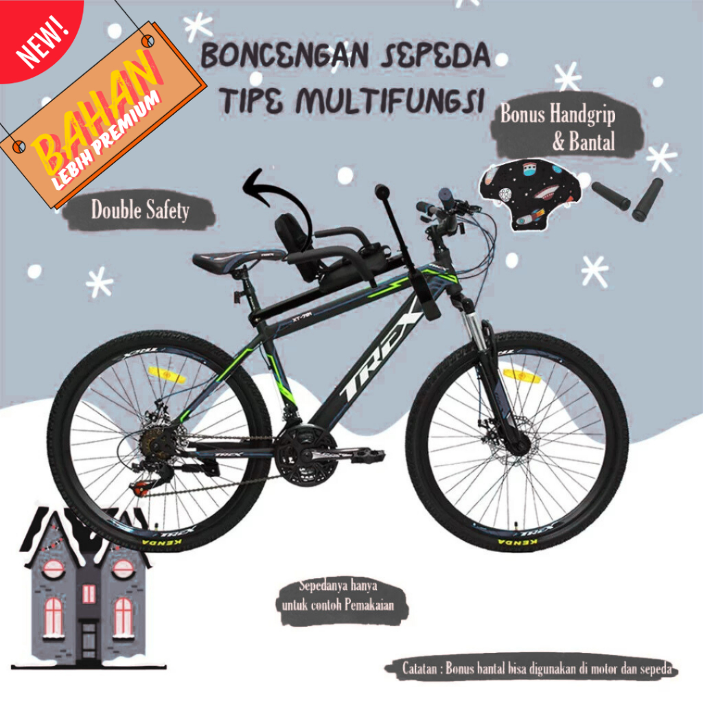 GRATIS ONGKIR KURSI BONCENG ANAK DOUBLE SAFETY jok bonceng boncengan anak di depan Semua Sepeda Gowe
