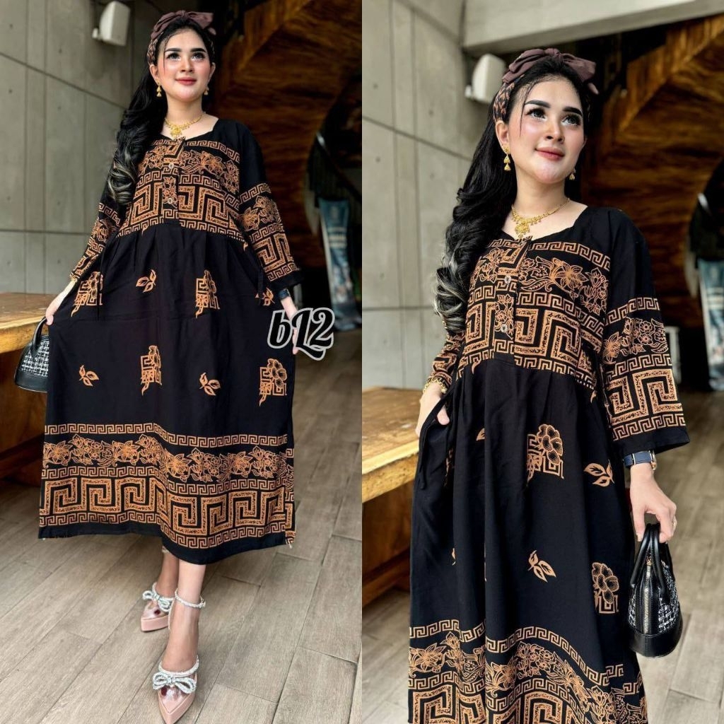 Daster Rayon Wanita Kekinian Lengan Panjang Jumbo LD 120