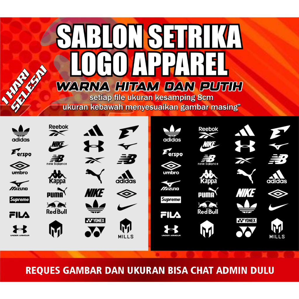 Logo Sablon Apparel Sport Sablon setrika dtf