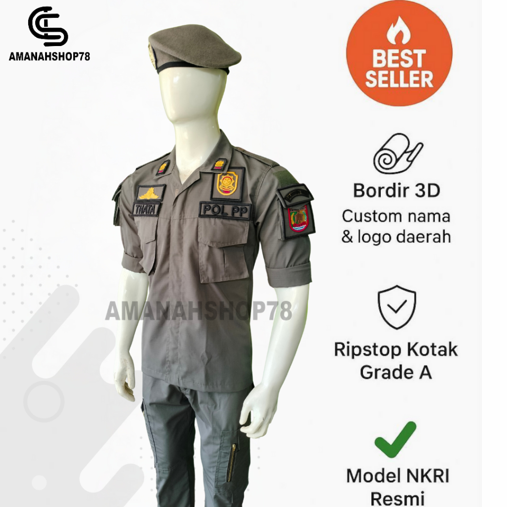 pdl pol pp baju seragam satpol pp model NKRI
