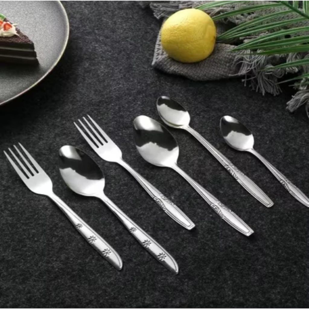 Sendok Garpu 1 Lusin Isi 12 Pcs Sendok Makan Stainless Steel Tebal Diskon