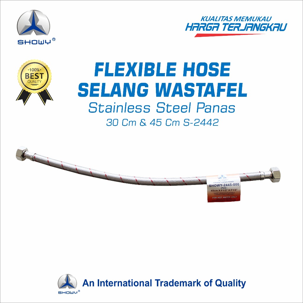 SHOWY Flexible Hose Selang Wastafel Stainless Steel Panas 30 cm & 45 cm S-2442