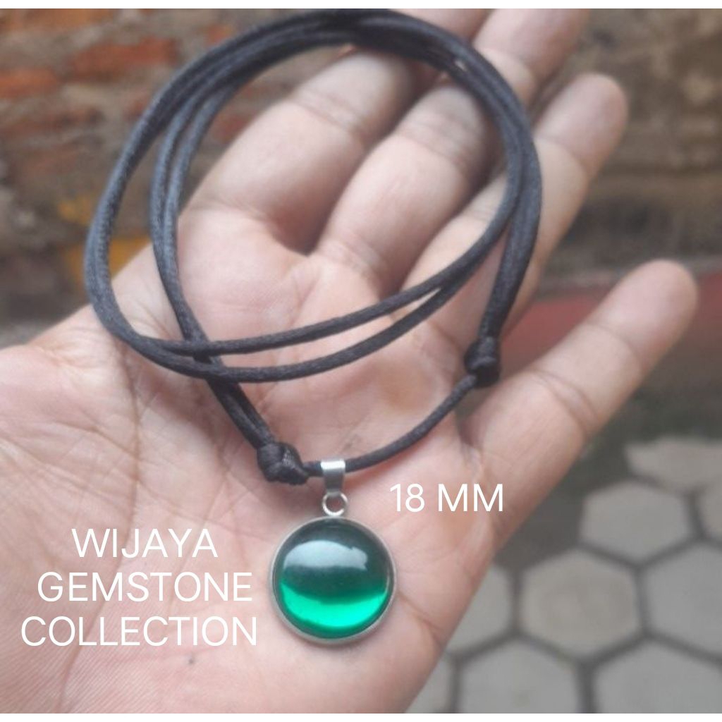 Kalung Liontin Batu Akik Delima Hijau Suji Termurah