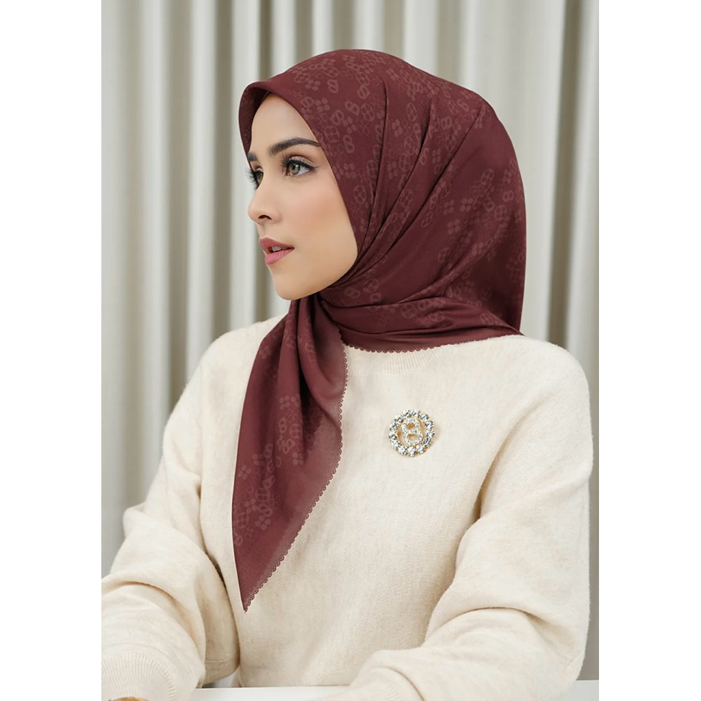 Buttonscarves Monogram scramble Pomegranate