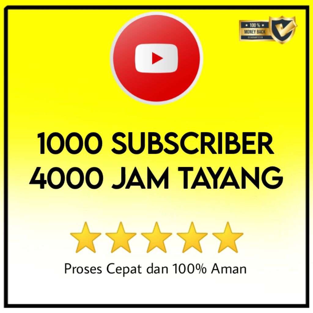 Paket Monetisasi Youtube 1000 Subscriber Dan 4000 Jam Tayang Youtube Bergaransi Dan Aman