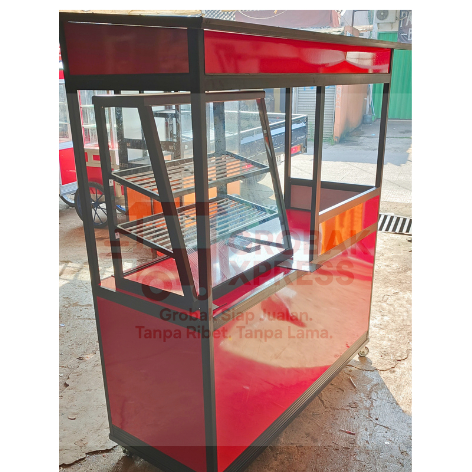 Grobak Xpress Gerobak Fried Chicken + Etalase/etalase ayam/gerobak ayam goreng