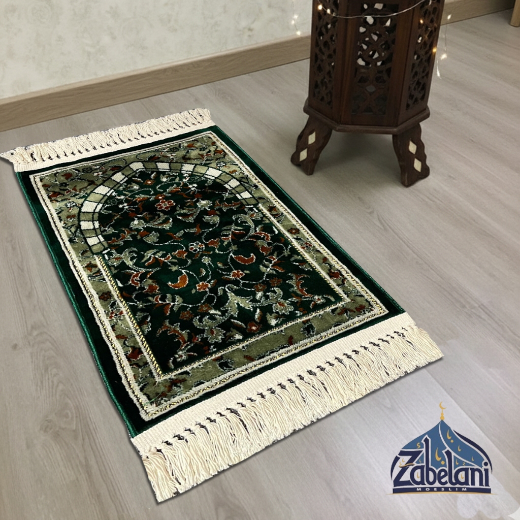 Sajadah raudhah premium ukuran mini bahan beludru tebal halus nyaman dipakai