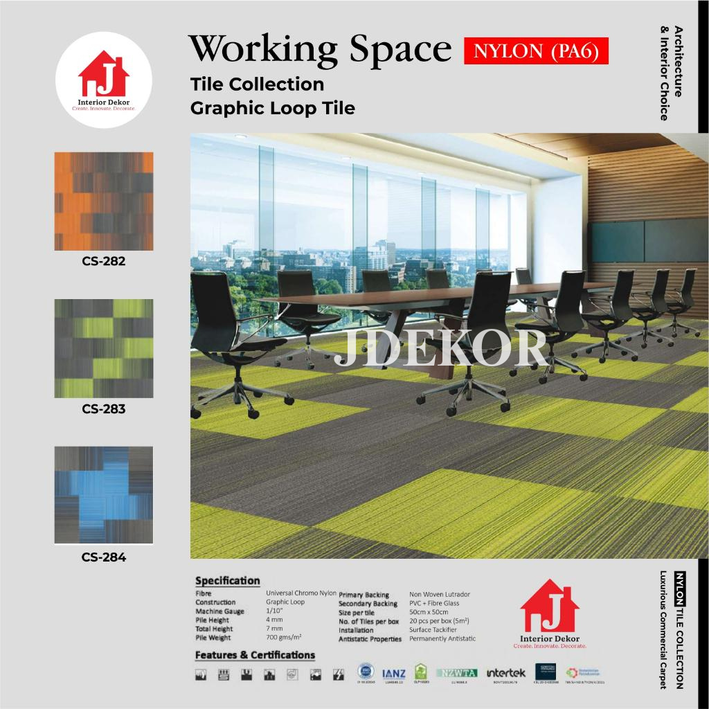 JDEKOR - Karpet WorkingSpace | Karpet Tile Kantor Per Box