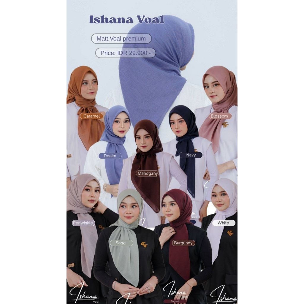 Ishana Voal | Hijab segi empat hijab fee fashion hijab polos hijab segi empat voal hijab voal scarf 