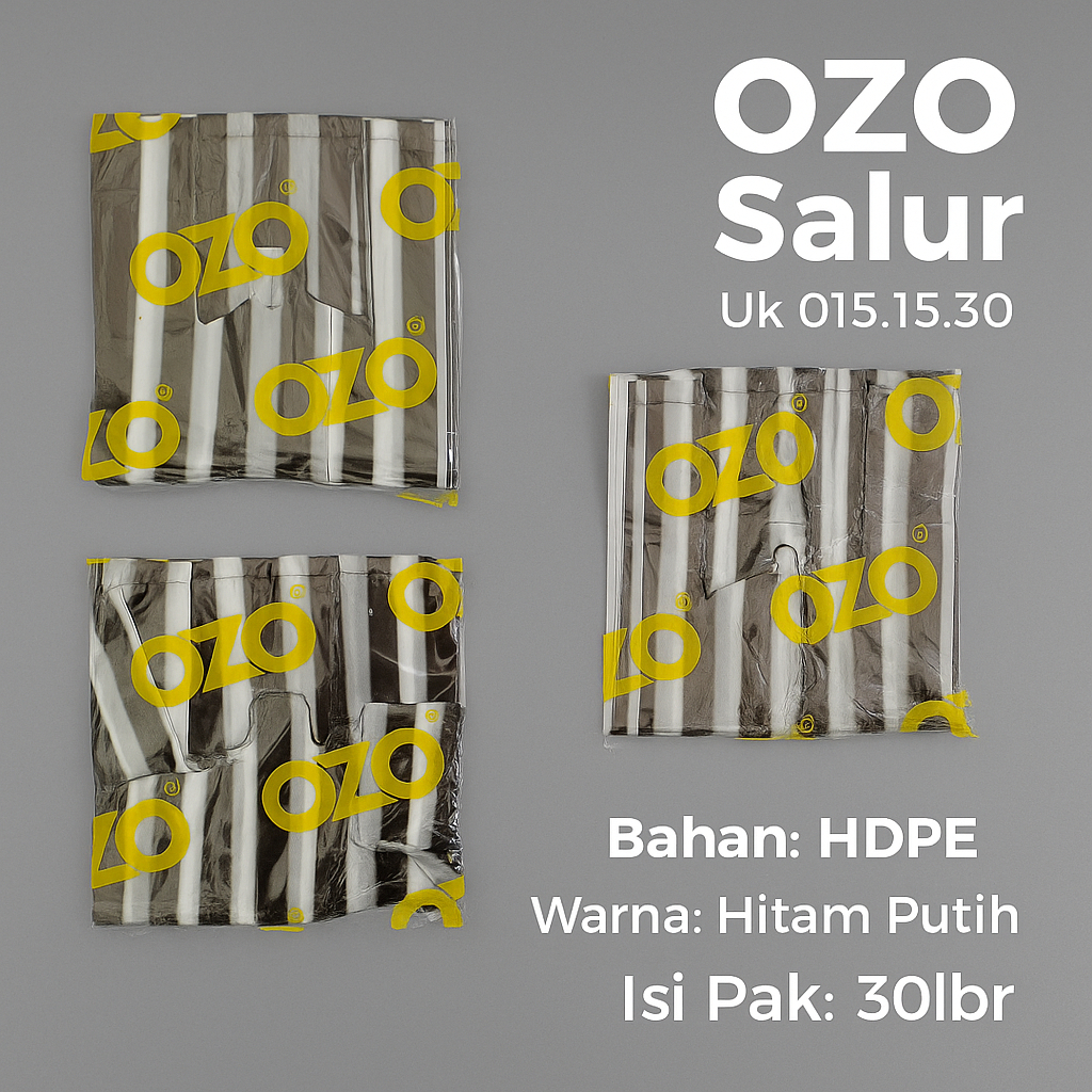 OZO Salur Uk 015.15.30 Kantong Kresek Plastik HDPE  Hitam Putih