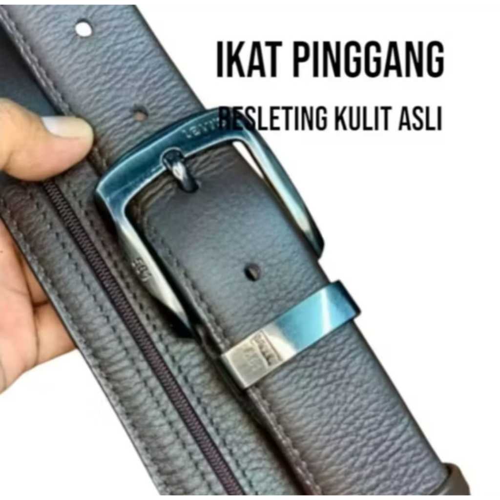 Ikat Pinggang Resleting Pria Kulit Asli,Sikep Jimat Kulit Asli
