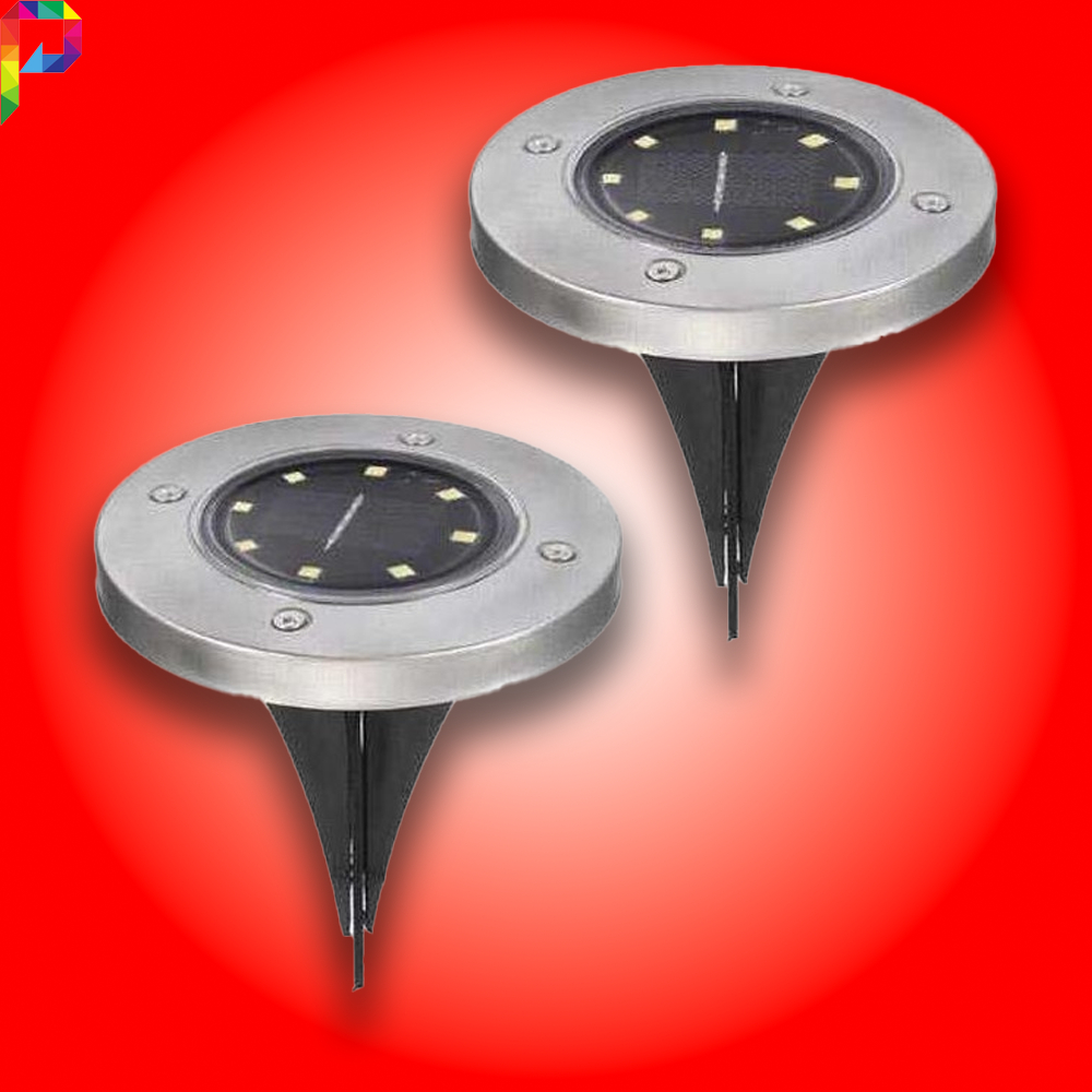 Lampu Tancap Tanam Lantai Taman Ground Deck Light LED Solar Power Tenaga Surya 20 LED Waterproof