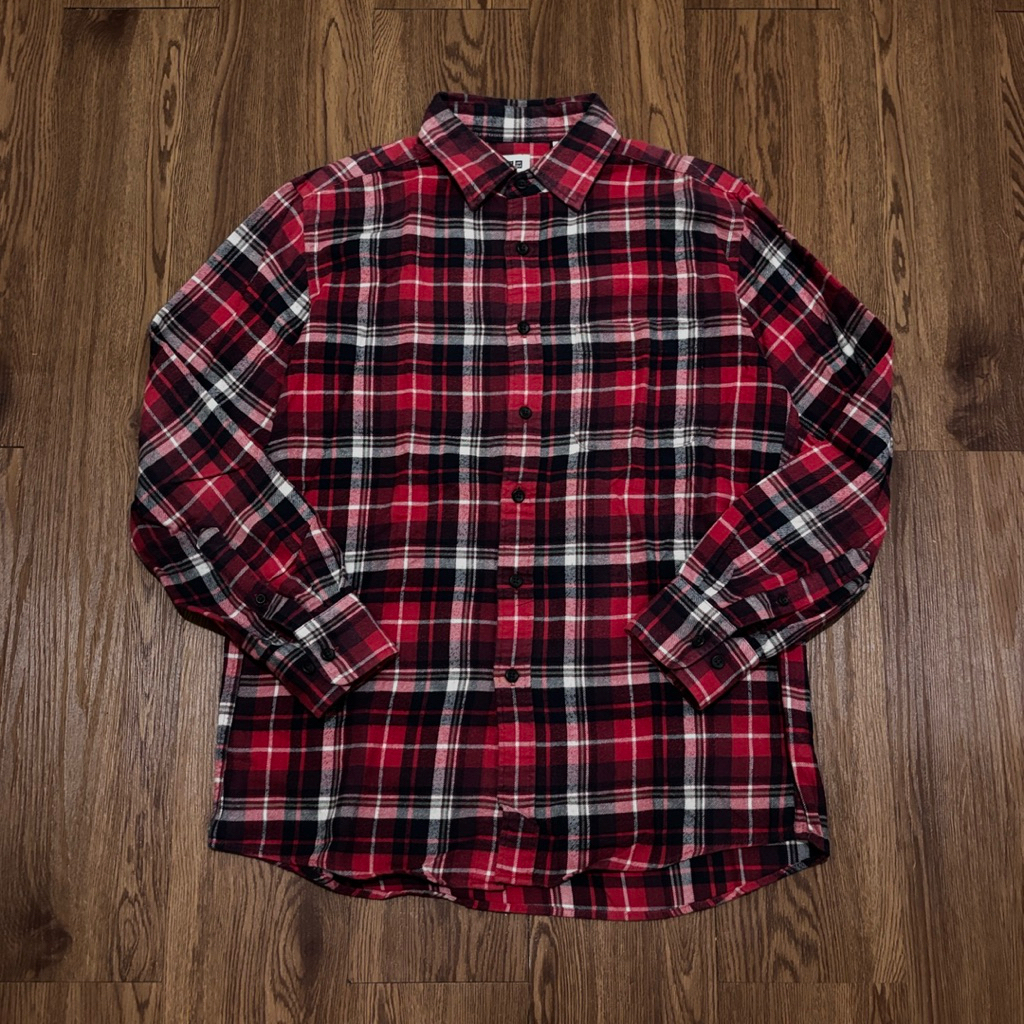 NO NEGOKemeja Flannel Uniqlo Merah Original Preloved