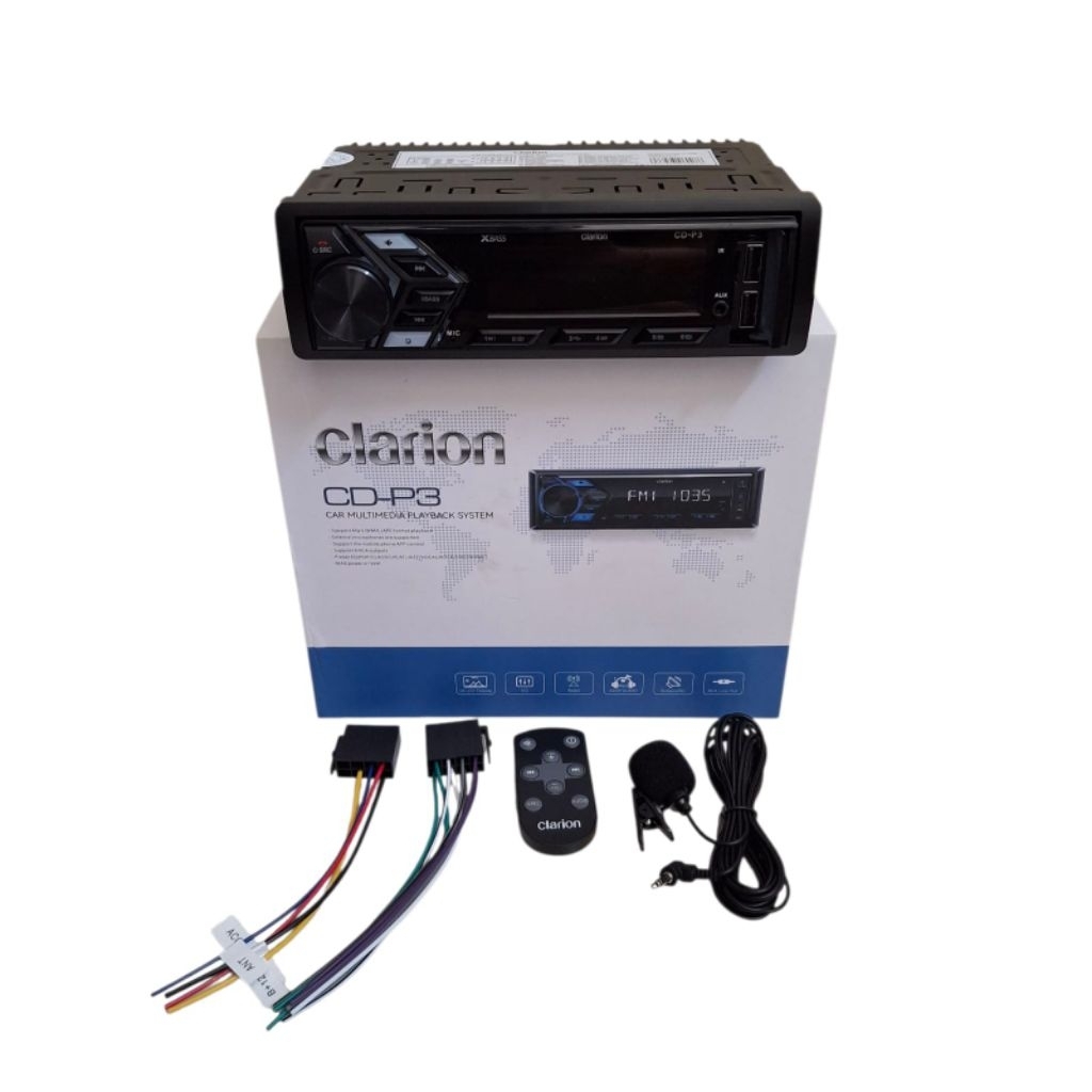 Single din clarion cd-p3 p17 single mp3 bluetooth clarion