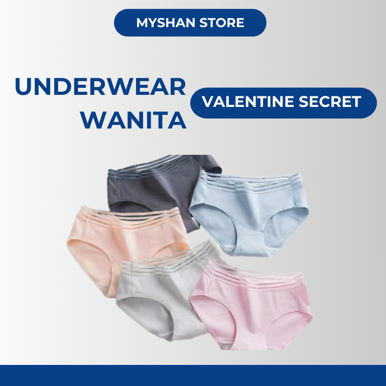 3 PCS Underwear Valentine Secret - Celana Dalam / Knicker / CD / Panty Wanita Premium Nyaman