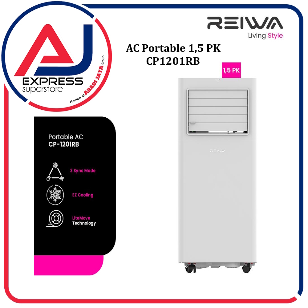 AC Portable 1,5PK Reiwa CP-1201RB / CP1201RB / CP1201 1,5 PK - Garansi Resmi