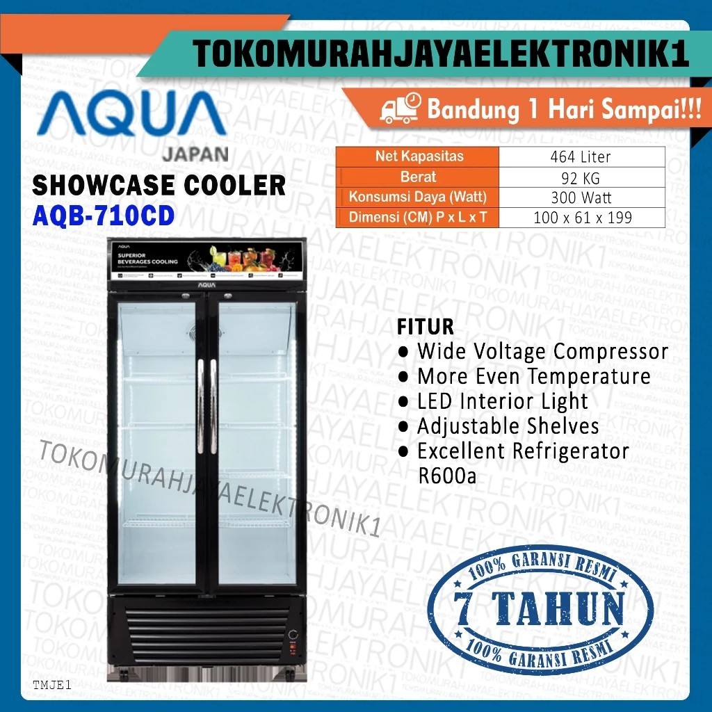 AQUA Showcase Chiller Kulkas Pendingin Minuman 464 Liter AQB-710CD /  AQB-610CD 404 Liter  Garansi R