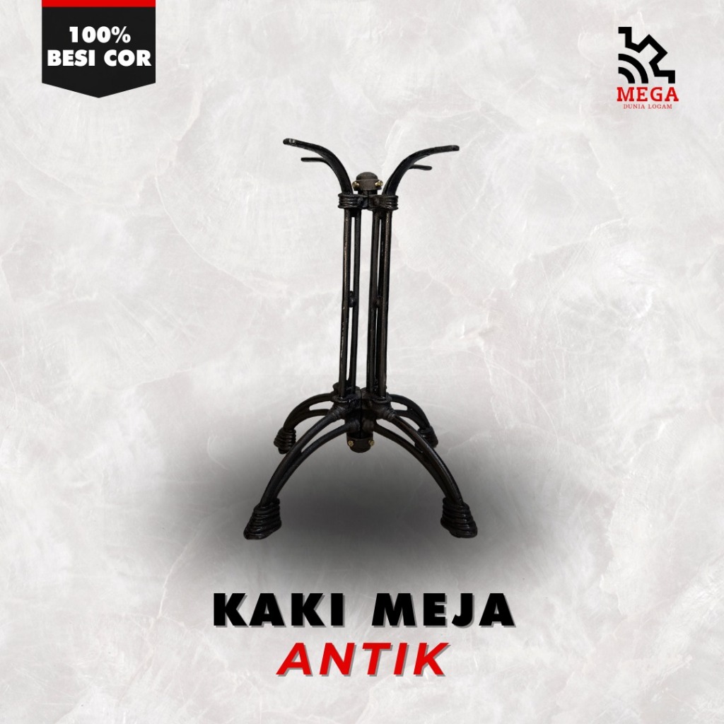 Kaki Meja Besi Cor Vintage Single