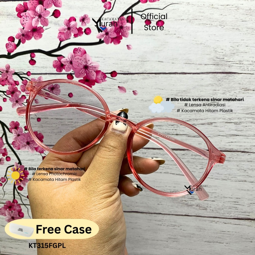 Kacamata Bluechromic Couple // Pria Wanita // Kacamata Bulat Tipis // Kacamata Bulat Plastik