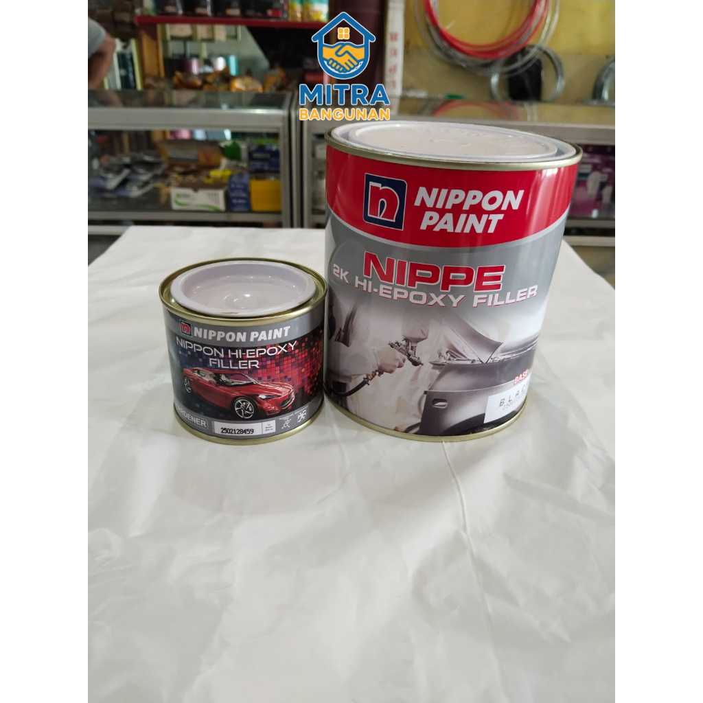Nippon Paint Hi - Epoxy Filler 1kg + Hardener Cat Dasaran Epoxy NIPPON ORIGINAL ASLI