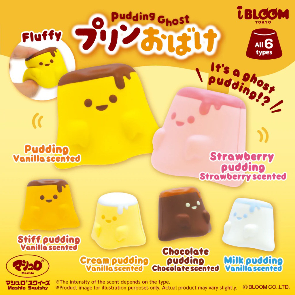Squishy Licensed Ibloom Mini Pudding Capsule Toys Gachapon Super Cute Soft Slow Rising Premium