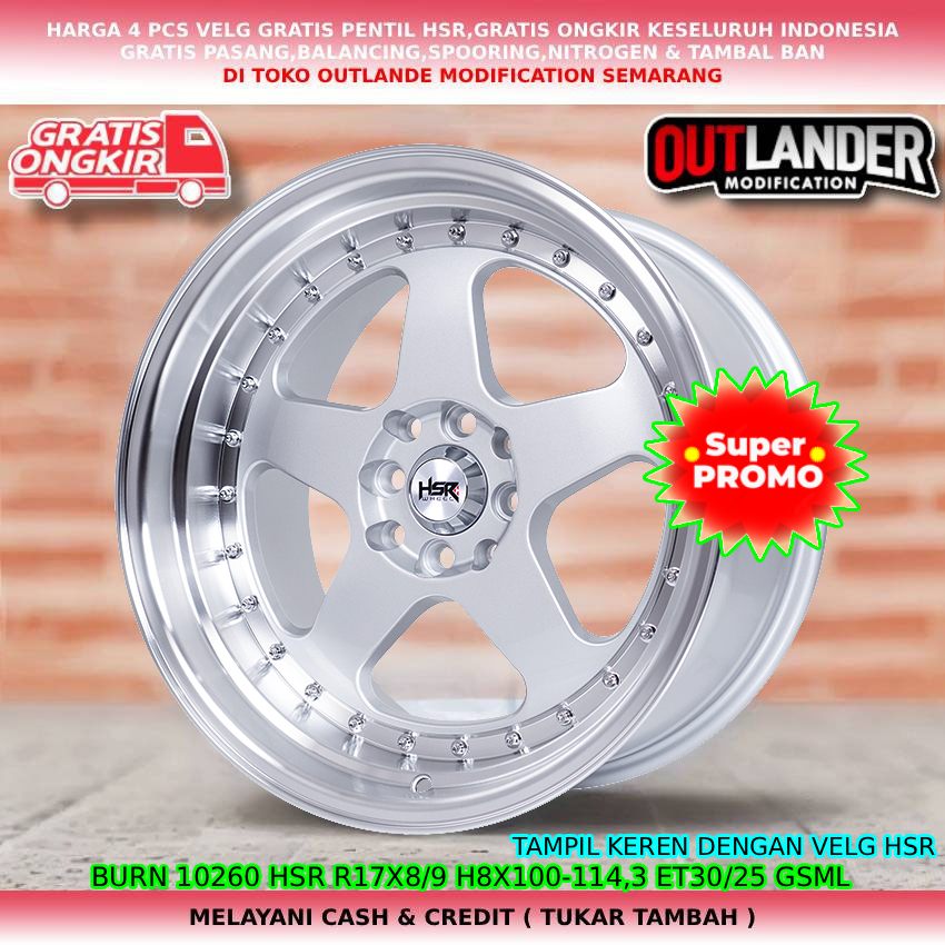 Velg celong ring17 lebar 8/9 velg mobil Kijang LGX| Veloz| Avanza| Livina| dll hsr burn R17
