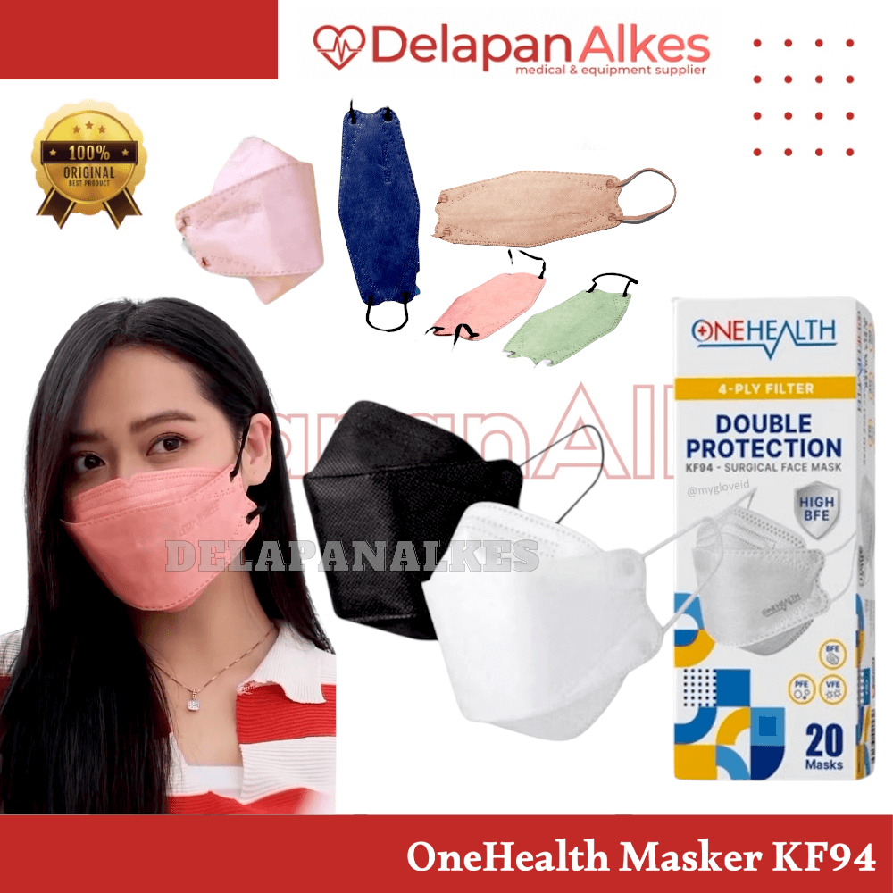 OneHealth Masker 4 Ply KF94 isi 20 Pcs Warna Earloop Lembut Surgical Face Mask KF 94
