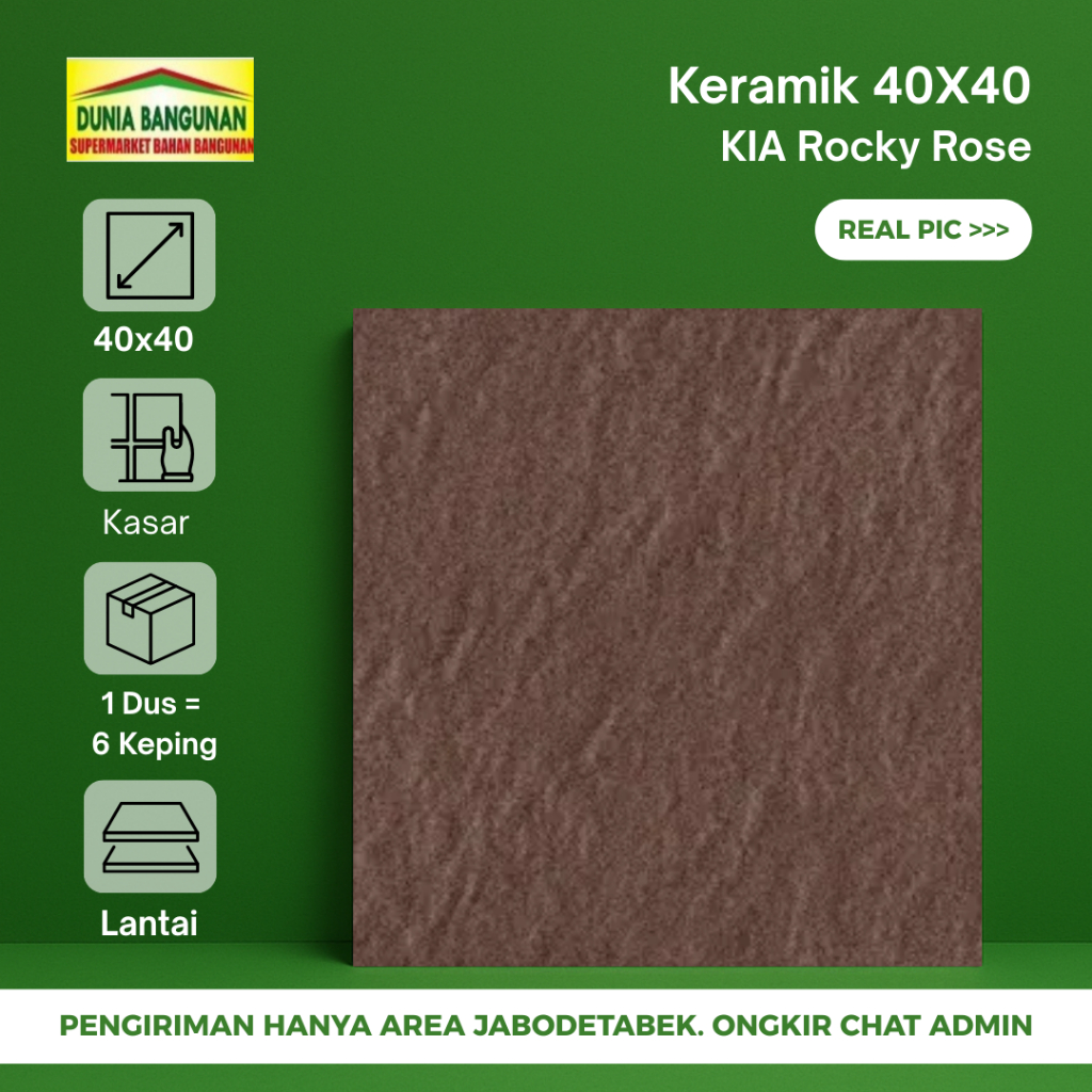 Keramik Lantai Kasar KIA 40x40 Rocky Rose Keramik Kasar Garasi Kamar Mandi