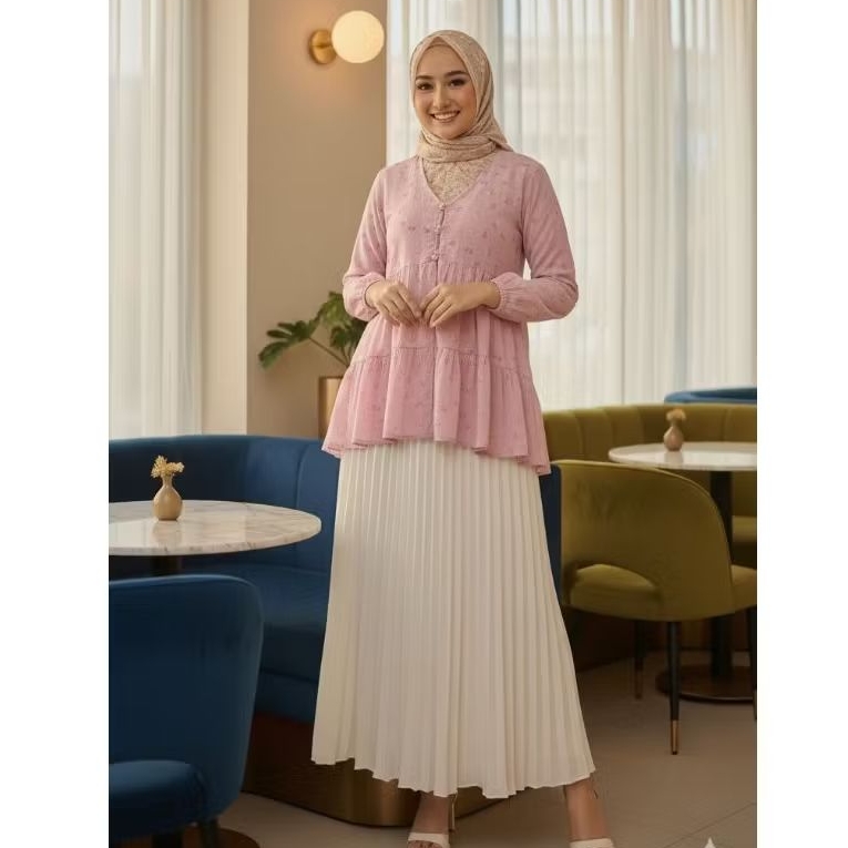 cardigan ceruty kancing motif