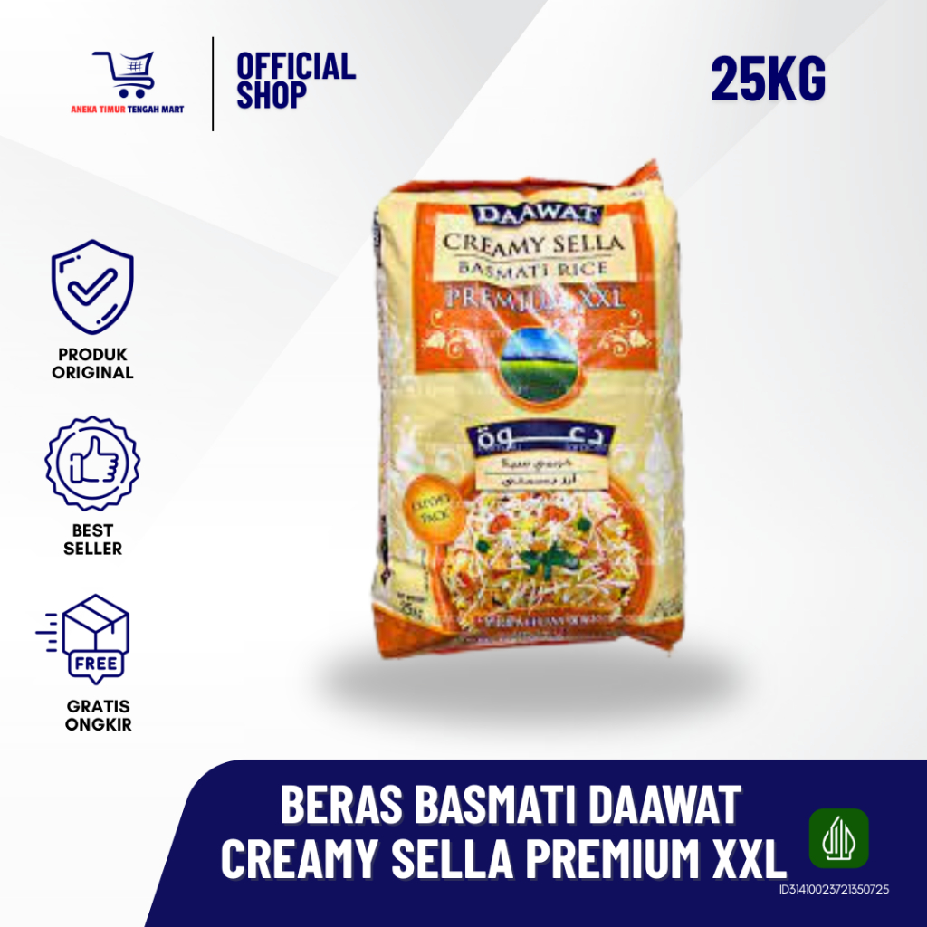 Beras Basmati Daawat Creamy Sella / Premium XXL 25kg