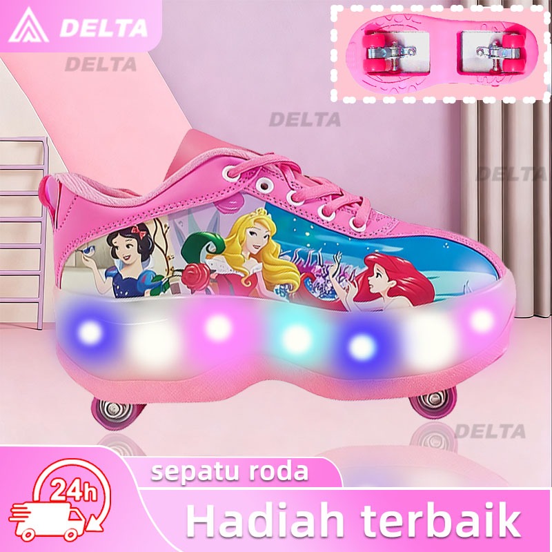 DELTA sepatu roda anak perempuan roda 4 sepatu roda tersembunyi sepatu roda anak perempuan 3 tahun
